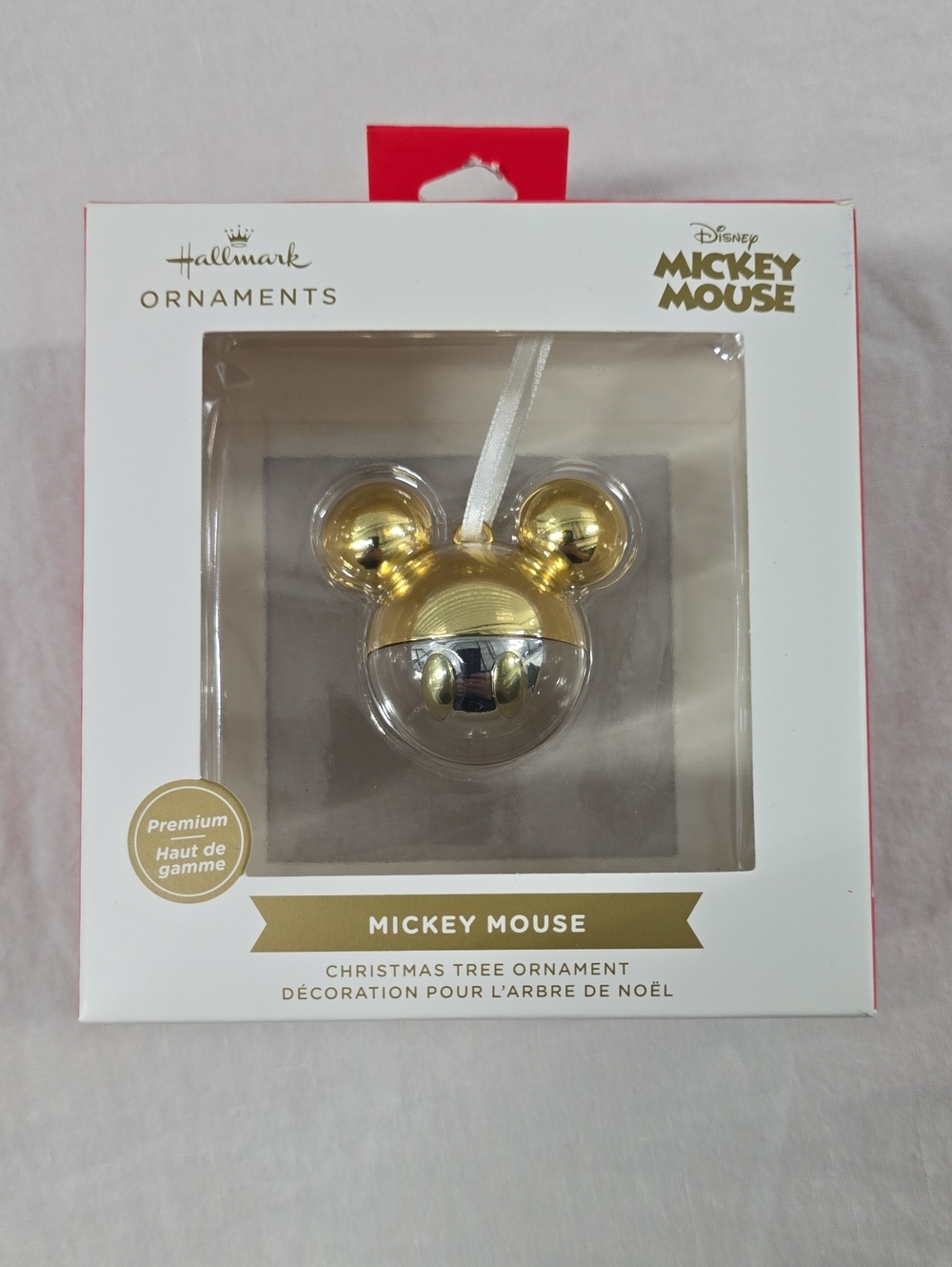 Hallmark Mickey Mouse Gold and Silver Holiday Ornament